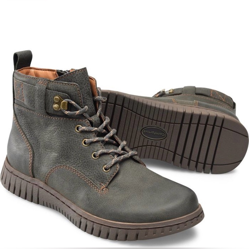 Comfortiva Women’s Waterproof Leather Lace-Up Ankle Boots Brown Size 9.5 M
